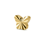 Ribbed Butterfly Spacer Bead - 5×6mm 18K Gold Plated - Image 2