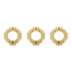 Square Large Hole Spacer Bead with Blue Saphire Stones - 6mm 18K Gold Plated