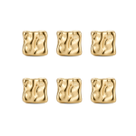 Hammered Cube Spacer Bead - 5mm 18K Gold Plated