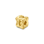 Hammered Cube Spacer Bead - 5mm 18K Gold Plated - Image 2