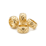 Hammered Large Hole Ring Spacer Bead - 3.5×7mm 18K Gold Plated