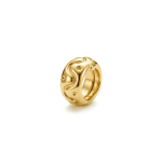 Hammered Large Hole Ring Spacer Bead - 3.5×7mm 18K Gold Plated - Image 2