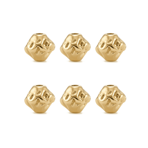Hammered Lozenge Spacer Bead – 5×6mm 18K Gold Plated