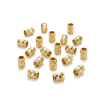 Diamond Cut Tube Bead - 2.5×5mm 18K Gold Plated