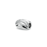 Ribbed Tube Spacer Bead - 3×6mm Rhodium Plated