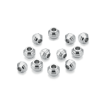 Stripes Round Spacer Bead - 4mm Rhodium Plated