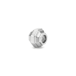 Stripes Round Spacer Bead - 4mm Rhodium Plated - Image 2