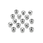 Ribbed Round Spacer Bead - 4mm Rhodium Plated