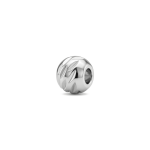 Ribbed Round Spacer Bead - 4mm Rhodium Plated - Image 2