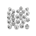 Watermelon Spacer Bead - 4mm Rhodium Plated