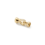 2 sided Fold Over Clasp with Tie Bar End Caps and Pave CZ Stones - 6×17mm 18K Gold Plated