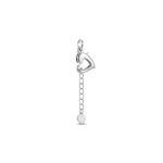 Heart Lobster Clasp with Extension Chain - 9×15mm Rhodium Plated - Image 2