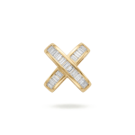 Cross Bead with Pave CZ Stones - 13×14mm 18K Gold Plated