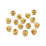 Ribbed Round Spacer Bead - 4mm 18K Gold Plated