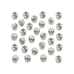 Ribbed Round Spacer Bead - 2.5mm Rhodium Plated