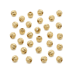 Ribbed Round Spacer Bead - 2.5mm 18K Gold Plated