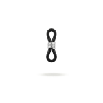 Black Rubber Loop for Eyeglass Chain Connector - 6×20mm