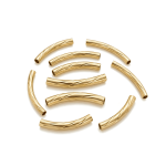 Curved Spiral Cut Tube Bead - 2×30mm 18K Gold Plated