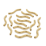 Wavy Spiral Cut Tube Bead - 1.5×20mm 18K Gold Plated
