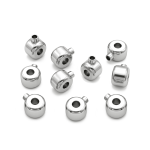 Stopper Bead - 3×4mm  Rhodium Plated