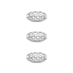 Filigree Oval Bead - 5×11mm Rhidium Plated