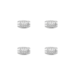 Faceted Ribbed Oval Spacer Bead - 4×7mm Rhodium Plated