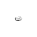 Faceted Ribbed Oval Spacer Bead - 4×7mm Rhodium Plated - Image 2