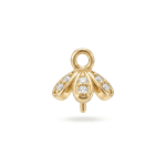 Flower Peg Bail with CZ Stones - 9×9mm 18K Gold Plated