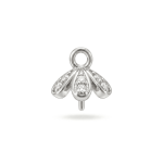 Flower Peg Bail with CZ Stones - 9×9mm Rhodium Plated