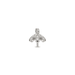Flower Peg Bail with CZ Stones - 9×9mm Rhodium Plated - Image 2