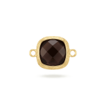 Maroon Square Crystal Connector - 12×18mm 18K Gold Plated