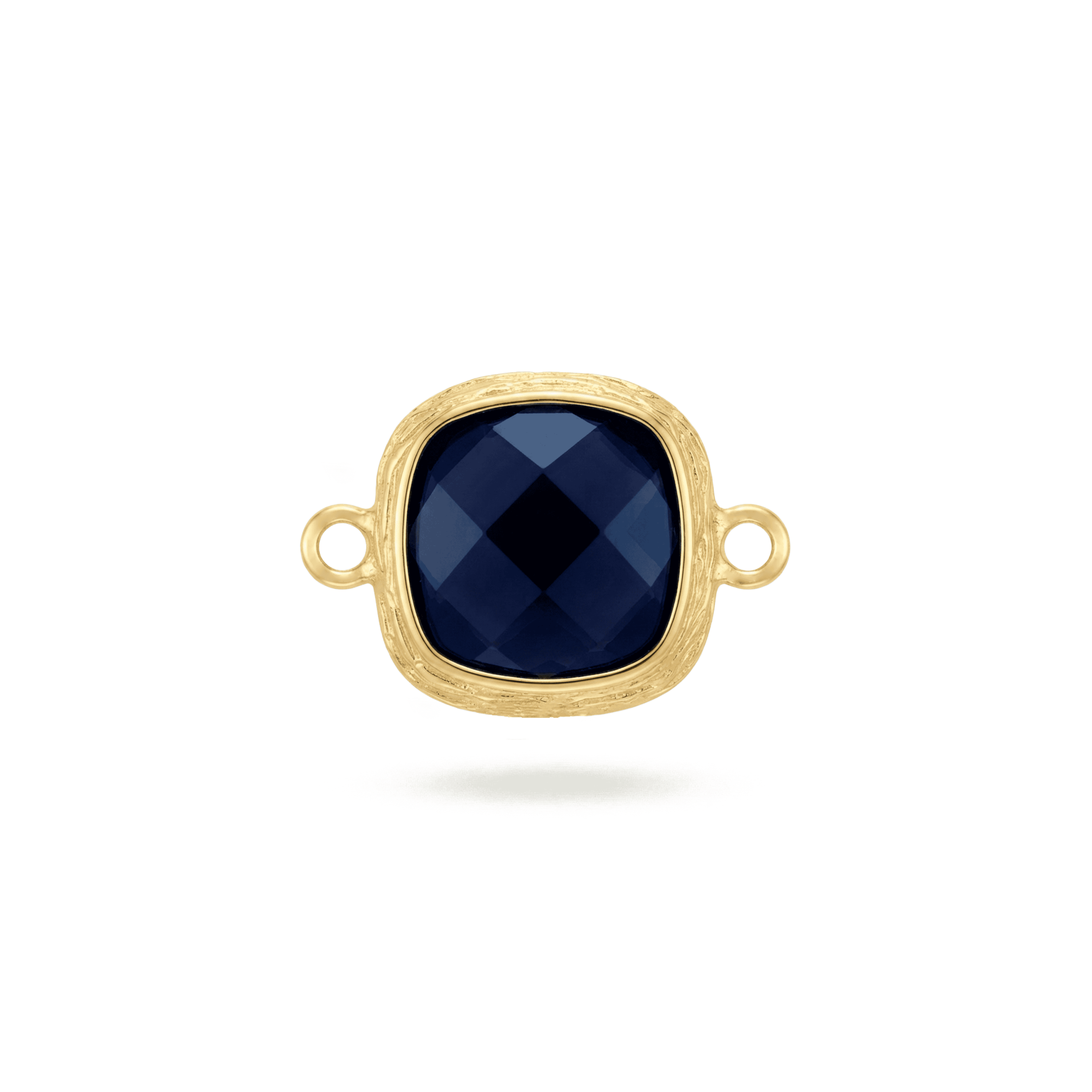 3091-1 (3) Navy Blue Square Crystal Connector - 12×18mm 18K Gold Plated - Image 1