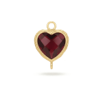 Red Heart Crystal Connector - 14×19.5mm 18K Gold Plated