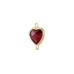 Red Heart Crystal Connector - 14×19.5mm 18K Gold Plated - Image 2