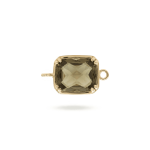 Green Rectangle Crystal Connector - 9×16mm 18K Gold Plated