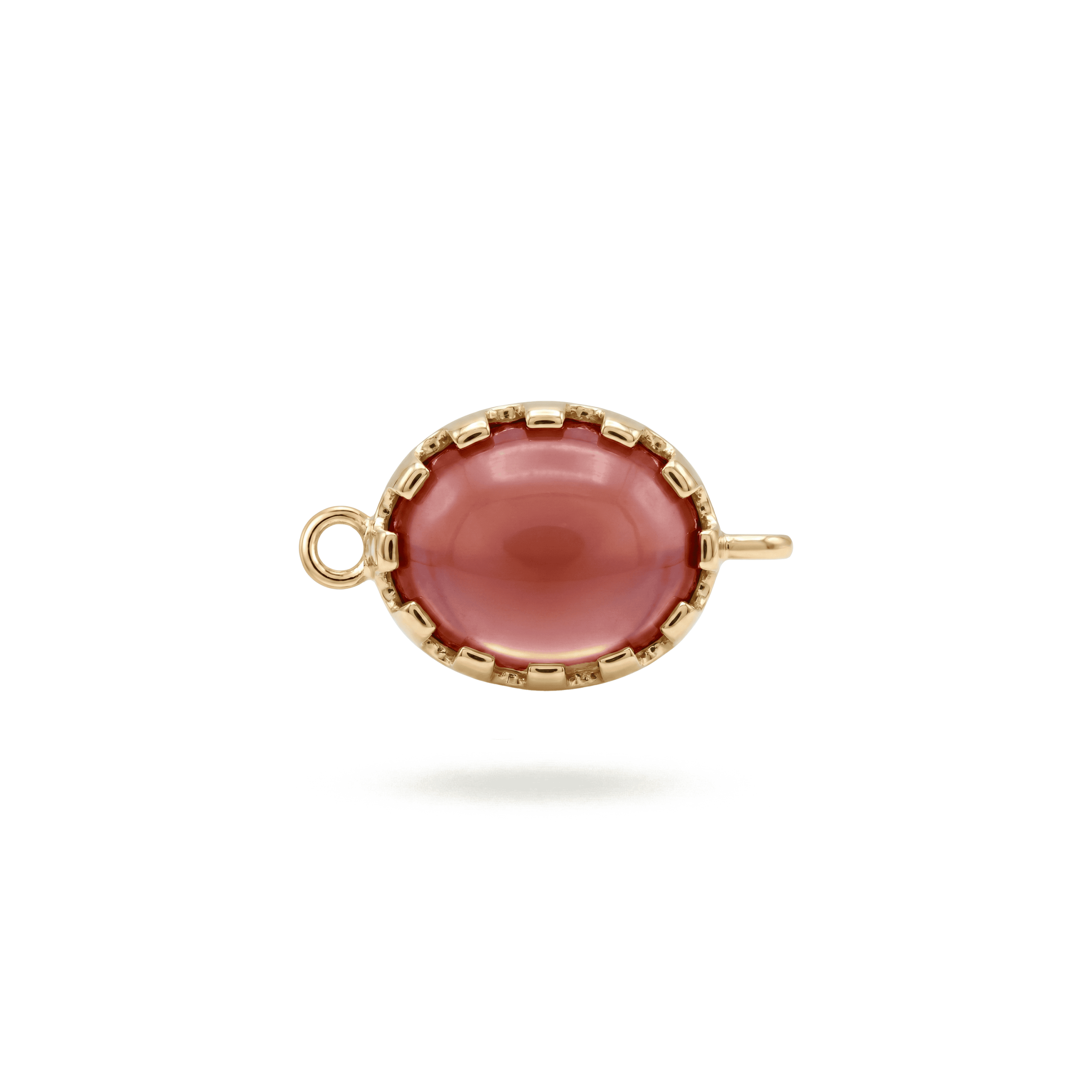 3098-1 Paste Violet Oval Crystal Connector - 9×16mm 18K Gold Plated - Image 1