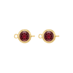 Red Circle Crystal Connector - 7.5×12mm 18K Gold Plated