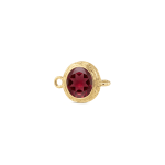 Red Circle Crystal Connector - 7.5×12mm 18K Gold Plated - Image 2