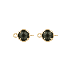 Pastel Blue Oval Crystal Connector – 9×16mm 18K Gold Plated