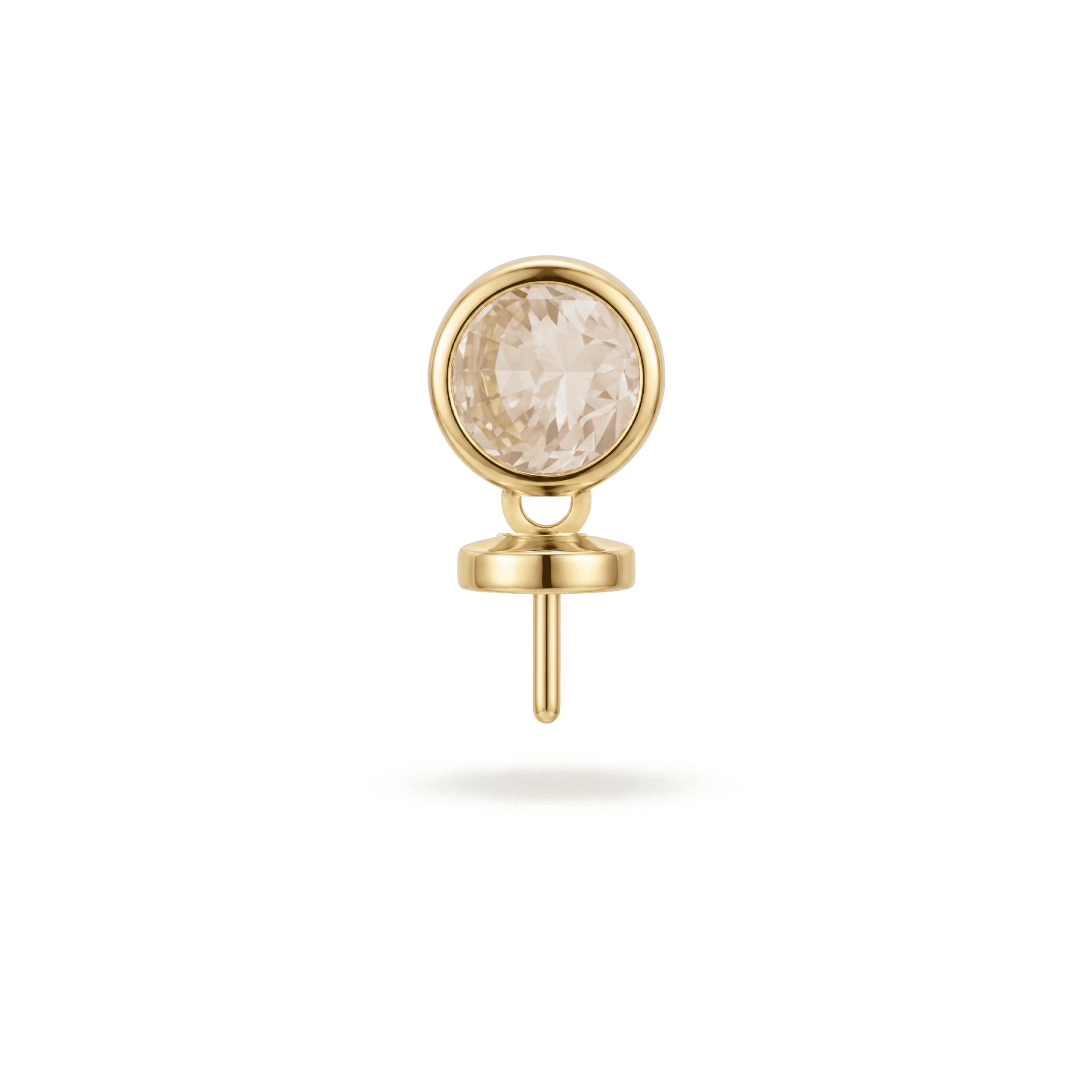 3114-1 Crystal Screw Peg Bail Pendant - 6×13mm 18K Gold Plated - Image 1