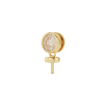 Crystal Screw Peg Bail Pendant - 6×13mm 18K Gold Plated - Image 2