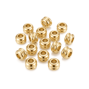 Double Layer Smooth Ring Spacer Bead – 3×4mm 18K Gold Plated