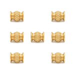 Vase Spacer Bead with Engraved Belt - 4.5×7mm 18K Gold Plated