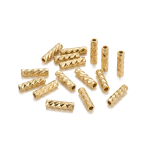 Diamond Cut Tube Bead - 1.5×7mm 18K Gold Plated