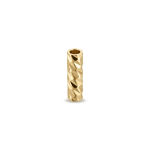 Diamond Cut Tube Bead - 1.5×7mm 18K Gold Plated - Image 2