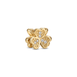 3-Clover Bead with Pave CZ Stones - 6×8mm 18K Gold Plated - Image 2