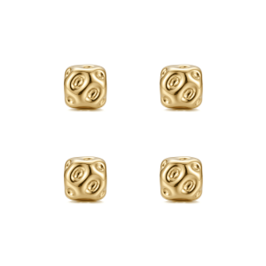 Hammered Cylinder Spacer Bead – 4mm 18K Gold Plated