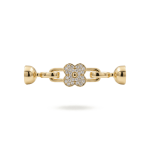 2 Sided Van Cleef Fold Over Clasp with Tie Bar End Caps and Pave CZ Stones - 9×43mm 18K Gold Plated