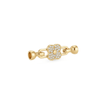 2 Sided Van Cleef Fold Over Clasp with Tie Bar End Caps and Pave CZ Stones - 9×43mm 18K Gold Plated - Image 2