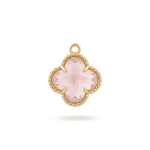 Pink Van Cleef Crystal Charm - 16×18mm 18K Gold Plated